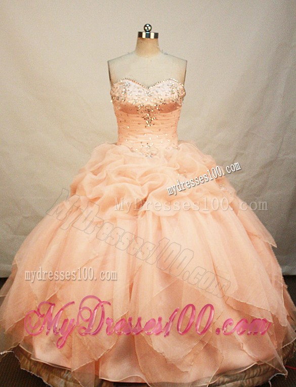Beautiful Baby Pink Sweetheart Quinceanera Dress with Pick-ups